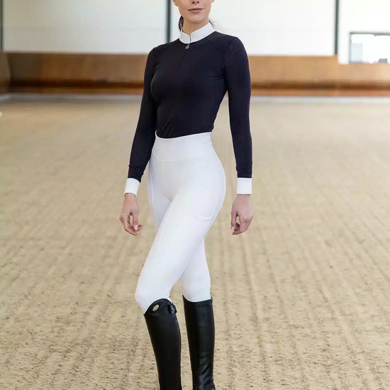 Maximilian Equestrian Outline Riding Leggings White by Maximilian Equestrian at  Try a Bit