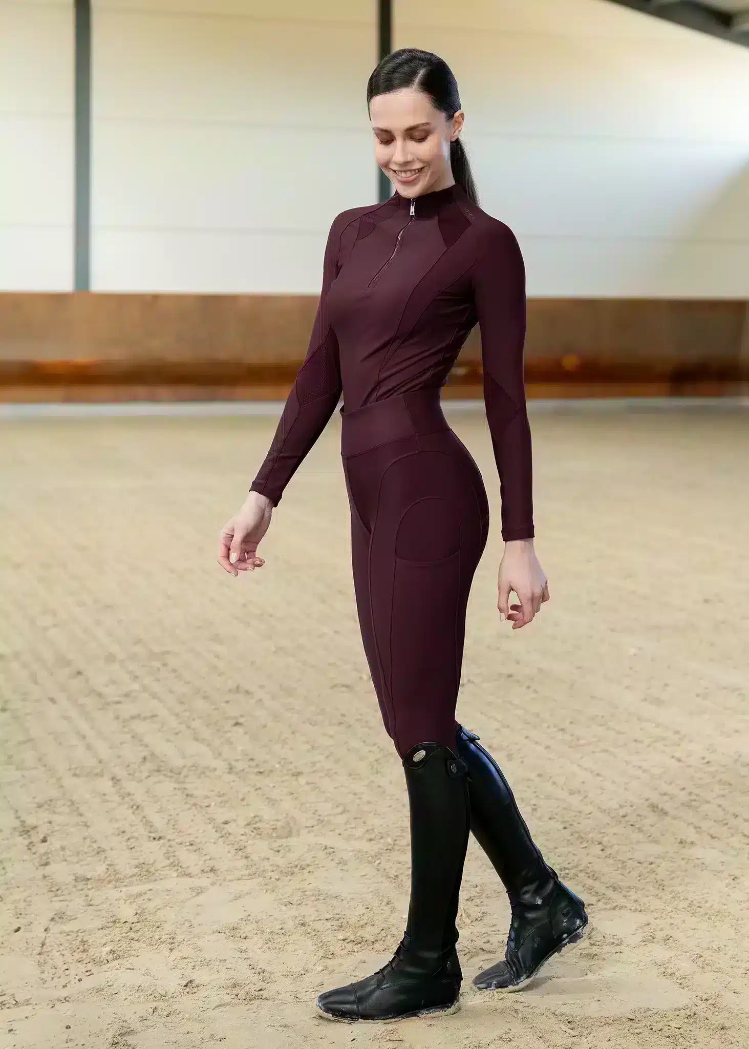 Maximilian Equestrian Outline Riding Leggings Burgundy by Maximilian Equestrian at  Try a Bit
