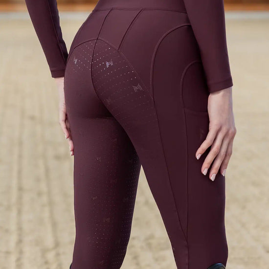 Maximilian Equestrian Outline Riding Leggings Burgundy by Maximilian Equestrian at  Try a Bit