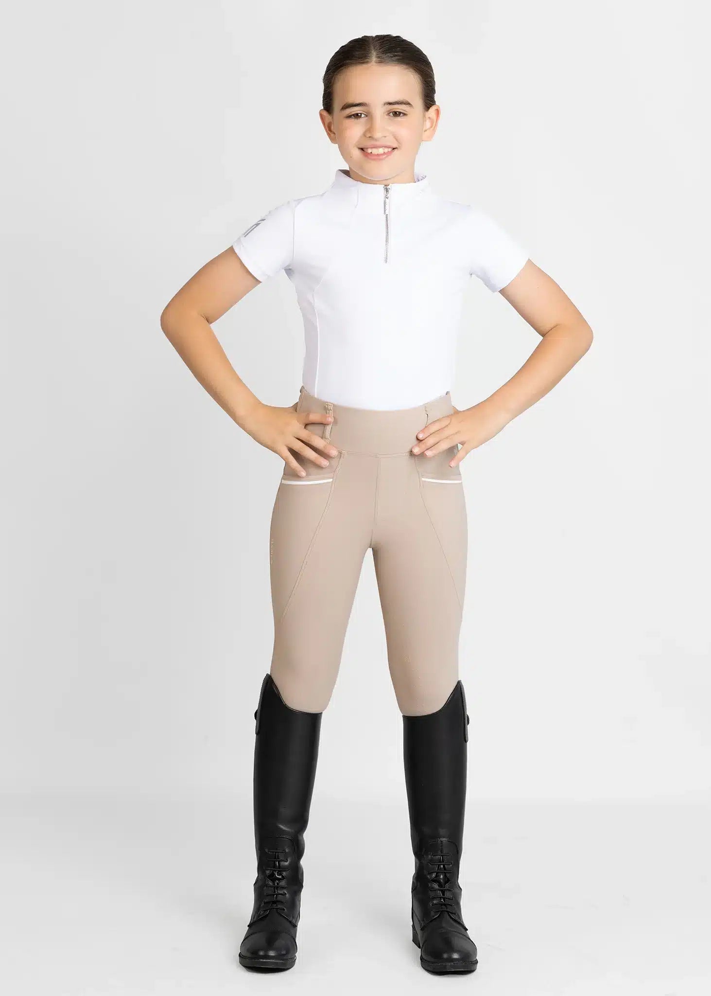 Maximilian Equestrian YR Pro Riding Leggings (Beige) by Maximilian Equestrian at  Try a Bit