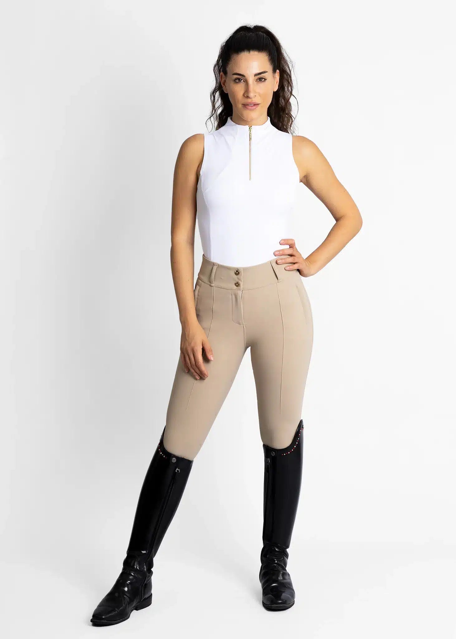 Maximilian Equestrian Sleeveless Base Layer (White) by Maximilian Equestrian at  Try a Bit