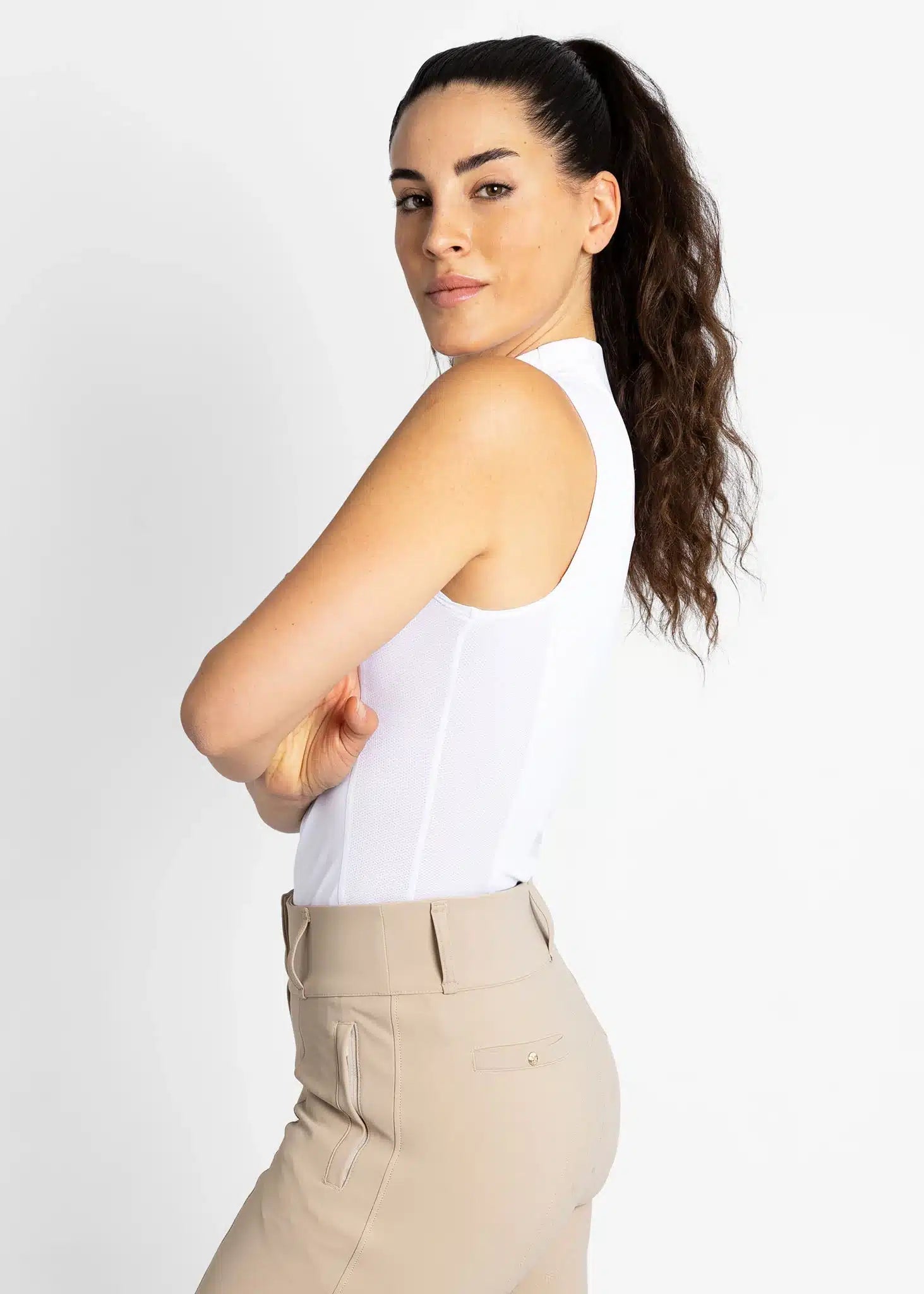 Maximilian Equestrian Sleeveless Base Layer (White) by Maximilian Equestrian at  Try a Bit