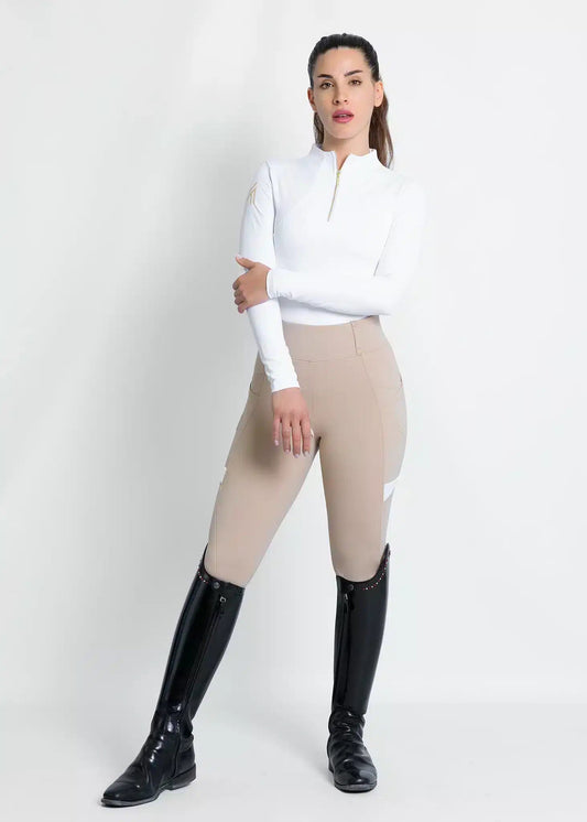 Maximilian Equestrian Tech Riding Leggings Beige by Maximilian Equestrian at  Try a Bit