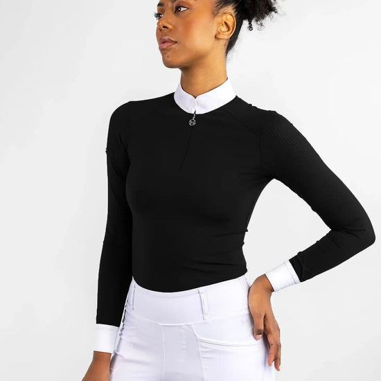 Maximilian Equestrian Air Long Sleeve Show Shirt Black by Maximilian Equestrian at  Try a Bit