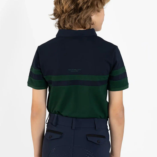 Maximilian Equestrian YR Glee Polo Shirt (Green/Navy) by Maximilian Equestrian at  Try a Bit