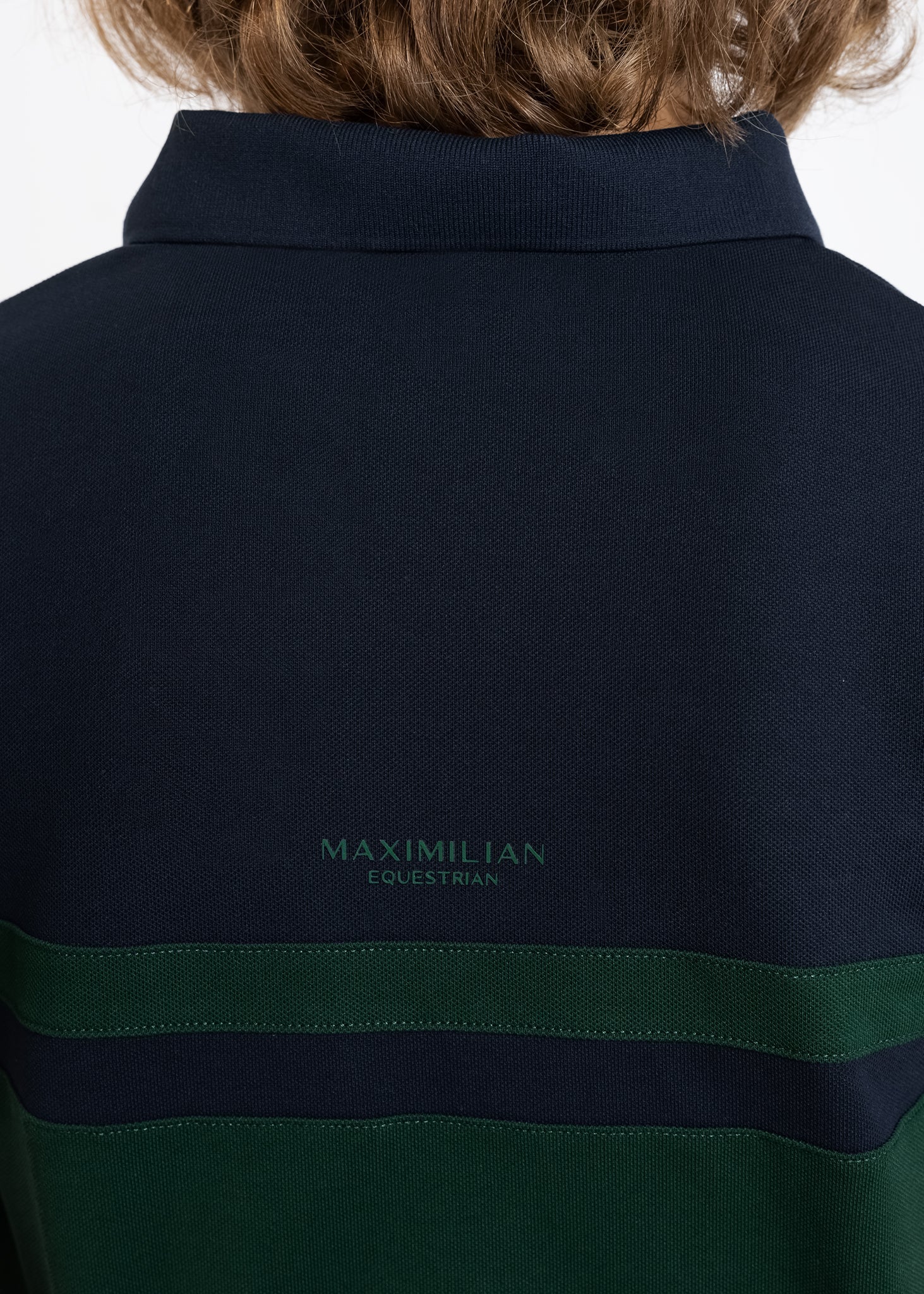 Maximilian Equestrian YR Glee Polo Shirt (Green/Navy) by Maximilian Equestrian at  Try a Bit