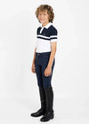 Maximilian Equestrian YR Glee Polo Shirt (White/Navy) by Maximilian Equestrian at  Try a Bit