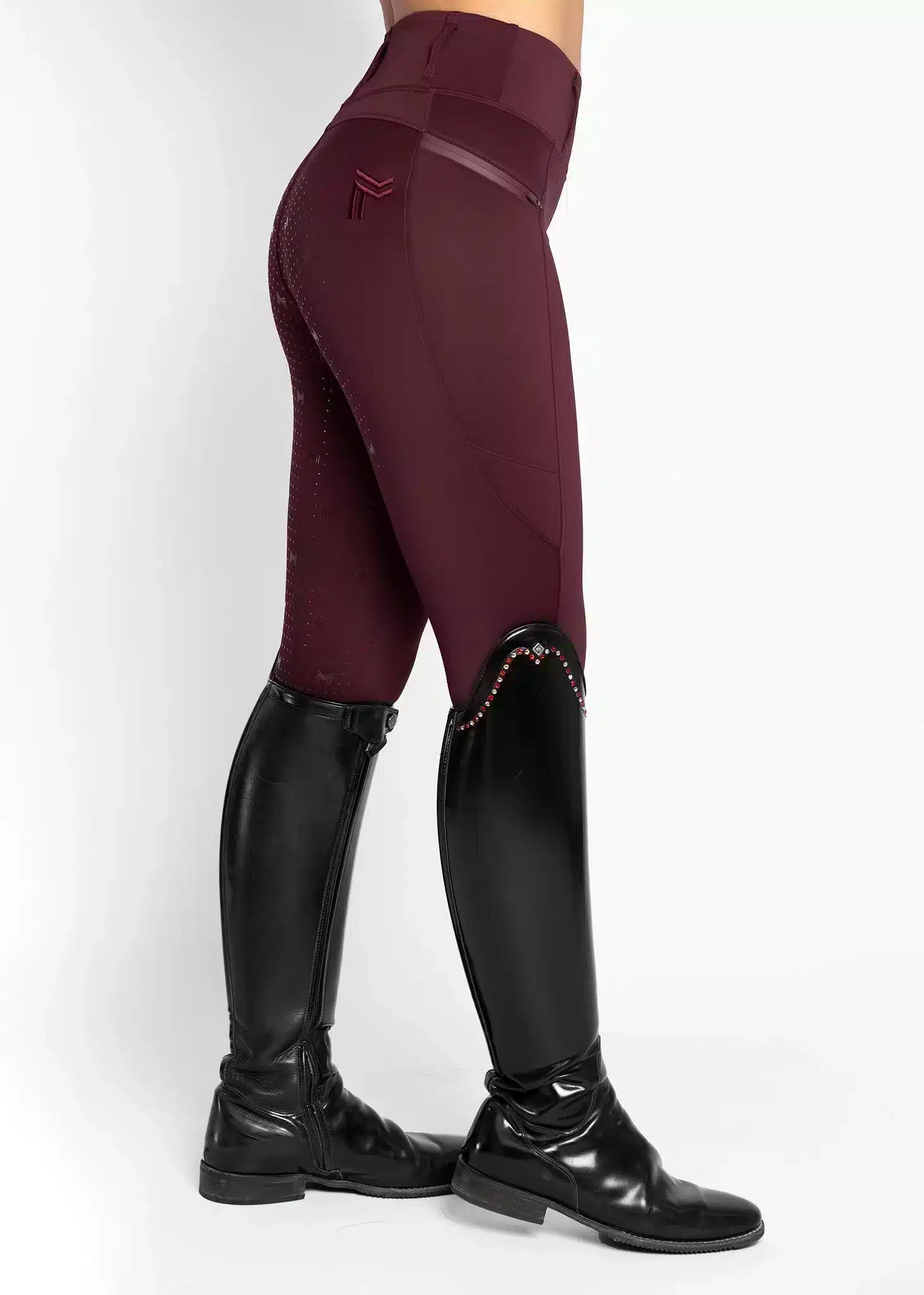 Maximilian Equestrian Studio Riding Leggings Burgundy by Maximilian Equestrian at  Try a Bit