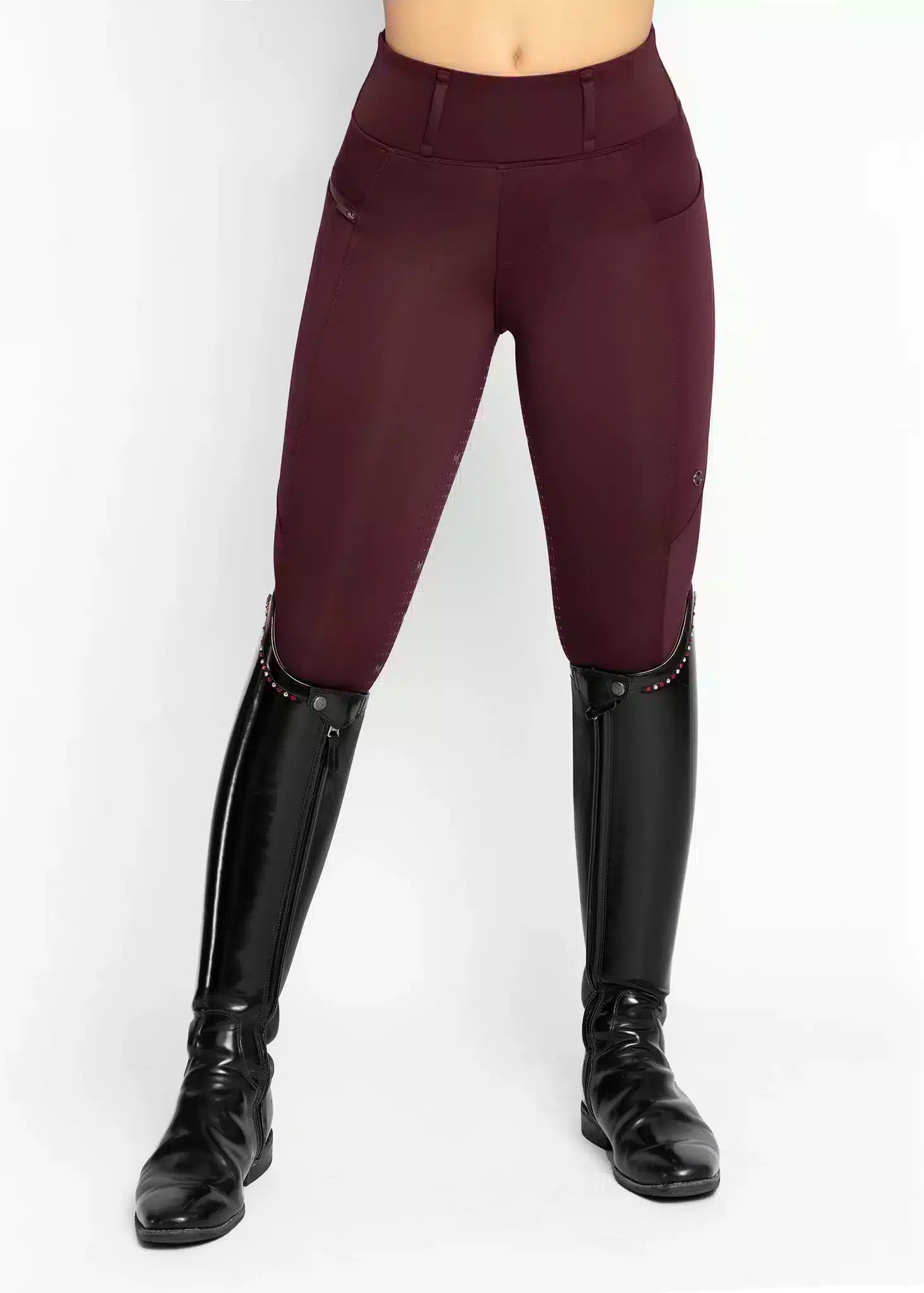 Maximilian Equestrian Studio Riding Leggings Burgundy by Maximilian Equestrian at  Try a Bit