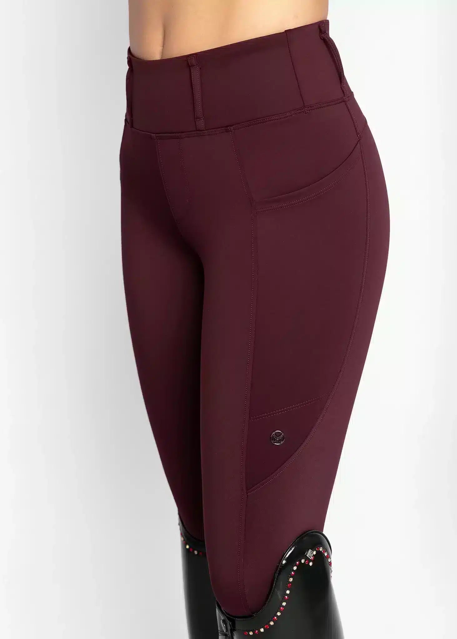 Maximilian Equestrian Studio Riding Leggings Burgundy by Maximilian Equestrian at  Try a Bit