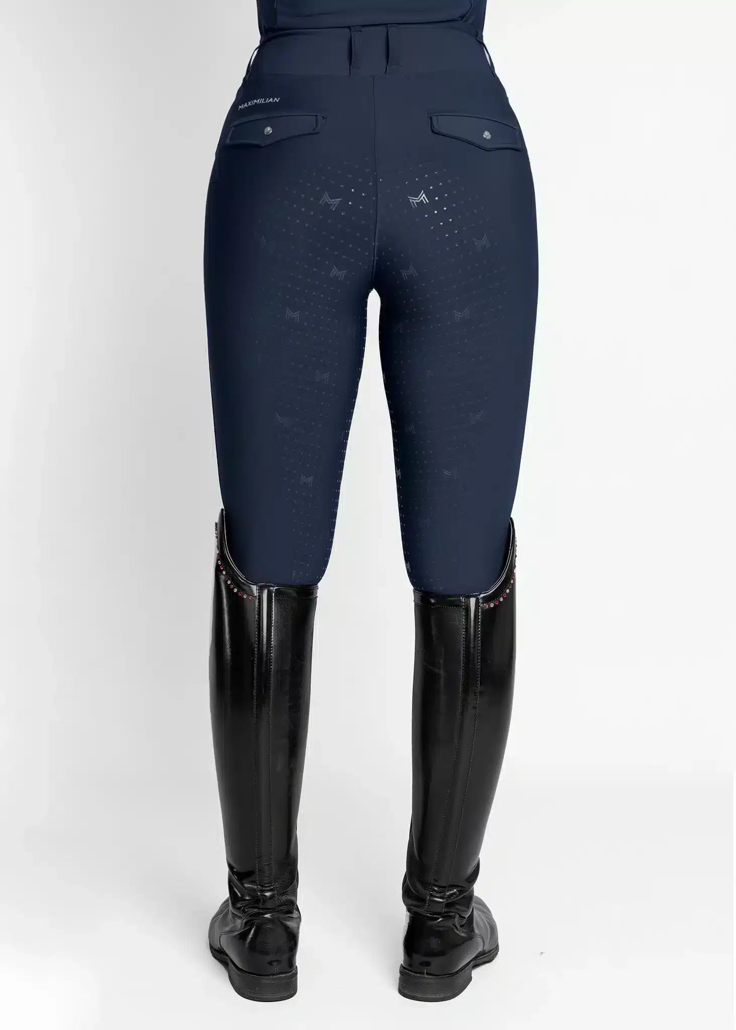 Maximilian Equestrian Pro Riding Leggings Navy by Maximilian Equestrian at  Try a Bit