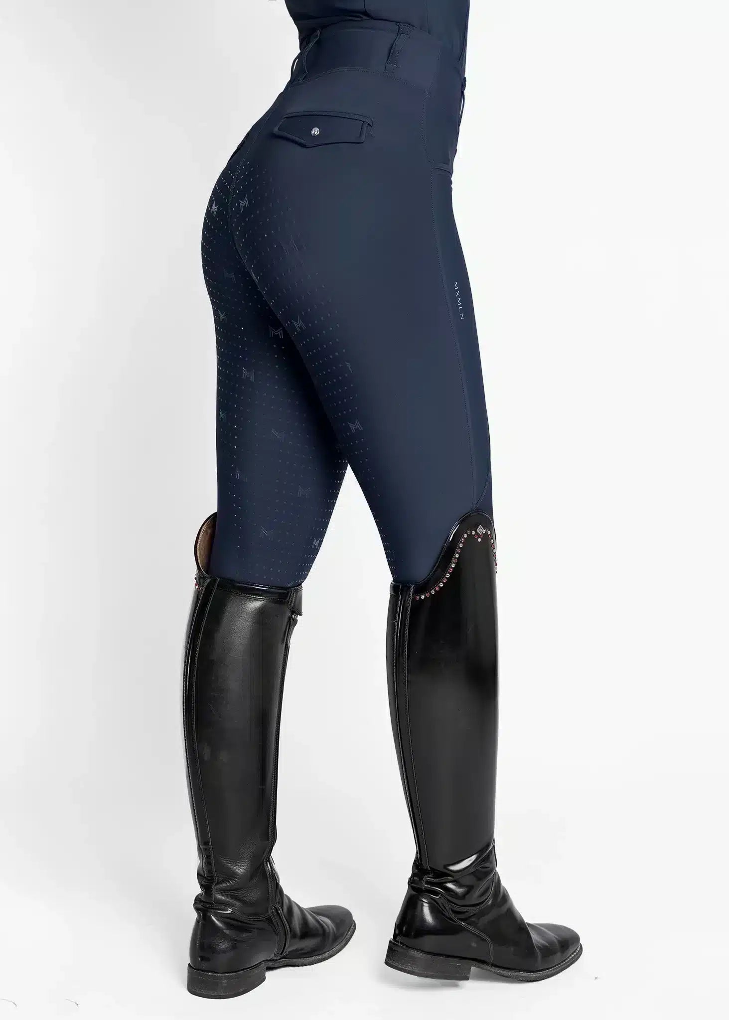 Maximilian Equestrian Pro Riding Leggings Navy by Maximilian Equestrian at  Try a Bit