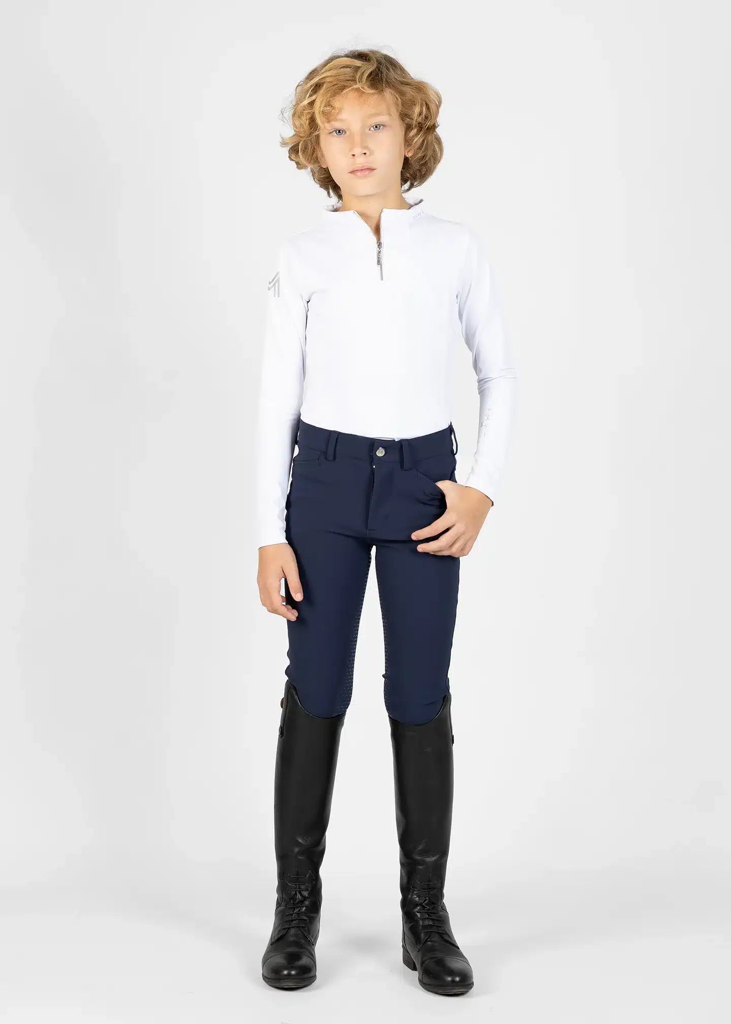 Maximilian Equestrian YR Performance Breeches (Navy) by Maximilian Equestrian at  Try a Bit