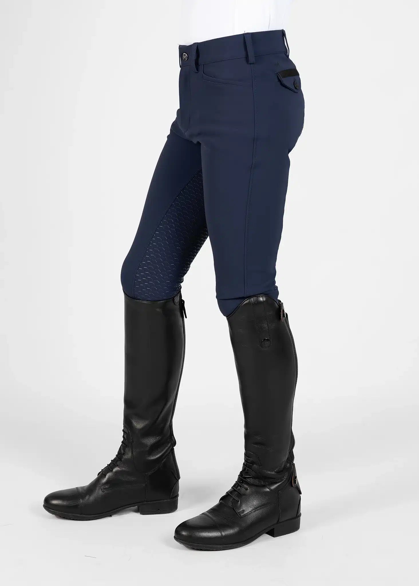Maximilian Equestrian YR Performance Breeches (Navy) by Maximilian Equestrian at  Try a Bit