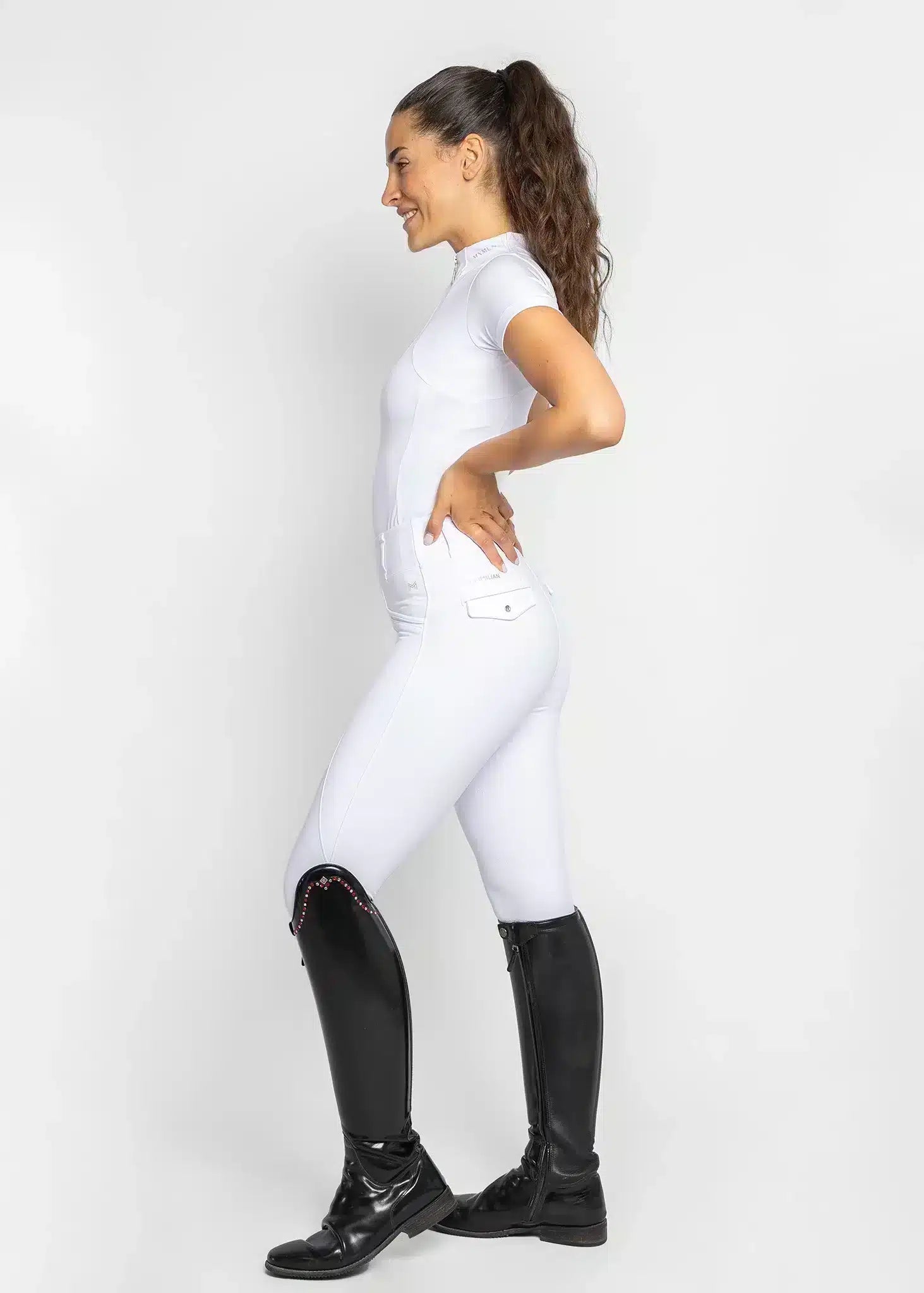 Maximilian Equestrian Pro Riding Leggings White by Maximilian Equestrian at  Try a Bit