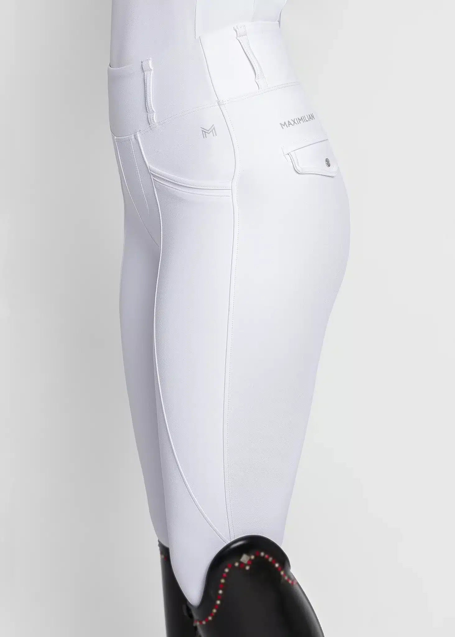 Maximilian Equestrian Pro Riding Leggings White by Maximilian Equestrian at  Try a Bit