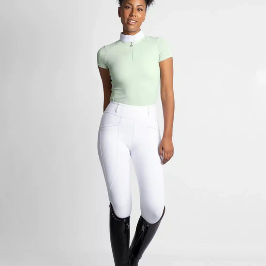 Maximilian Equestrian Air Short Sleeve Show Shirt Sage Green by Maximilian Equestrian at  Try a Bit