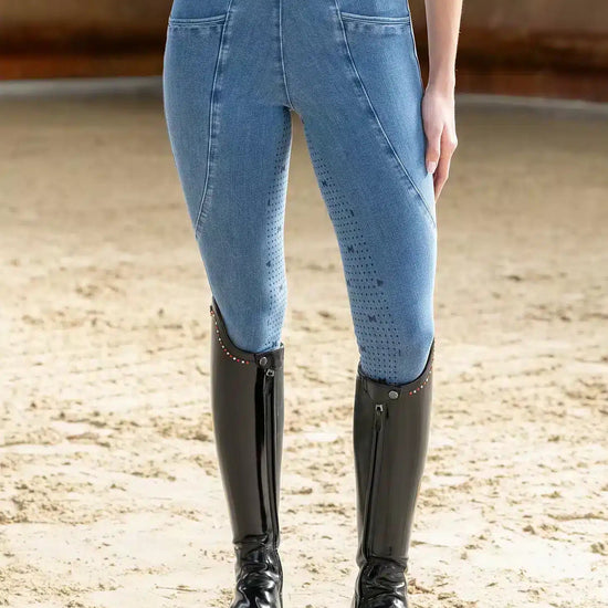 Maximilian Equestrian Pro Riding Leggings Denim by Maximilian Equestrian at  Try a Bit