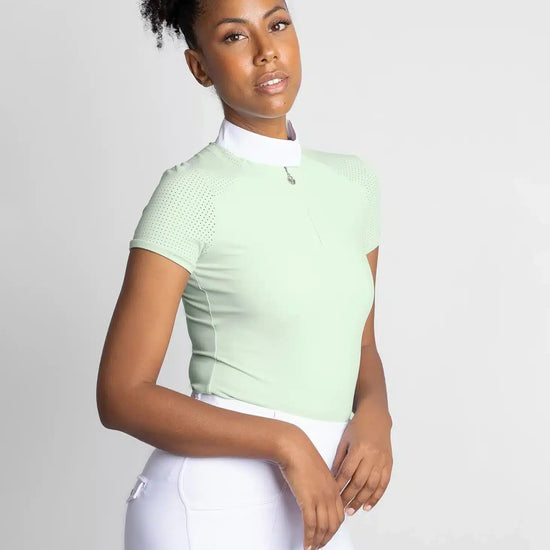 Maximilian Equestrian Air Short Sleeve Show Shirt Sage Green by Maximilian Equestrian at  Try a Bit