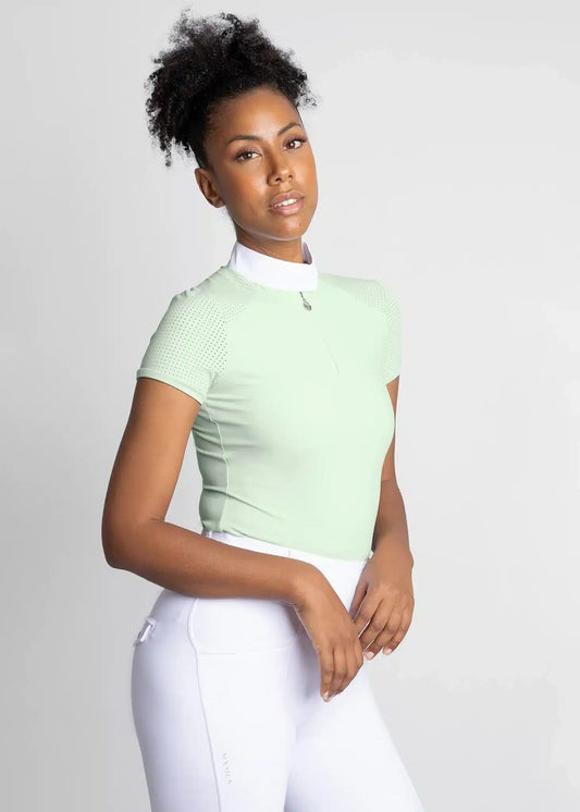 Maximilian Equestrian Air Short Sleeve Show Shirt Sage Green by Maximilian Equestrian at  Try a Bit
