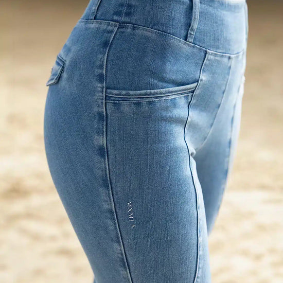Maximilian Equestrian Pro Riding Leggings Denim by Maximilian Equestrian at  Try a Bit