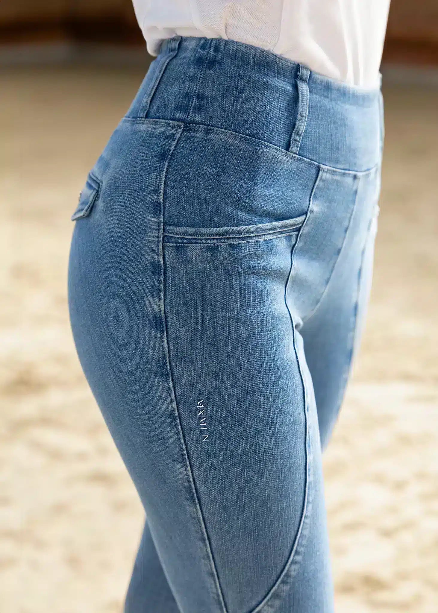 Maximilian Equestrian Pro Riding Leggings Denim by Maximilian Equestrian at  Try a Bit