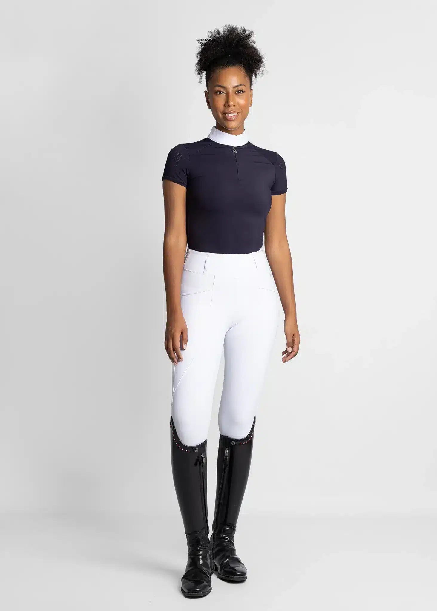 Maximilian Equestrian Air Short Sleeve Show Shirt Navy by Maximilian Equestrian at  Try a Bit