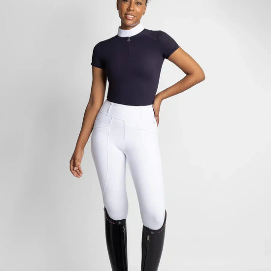 Maximilian Equestrian Air Short Sleeve Show Shirt Navy by Maximilian Equestrian at  Try a Bit