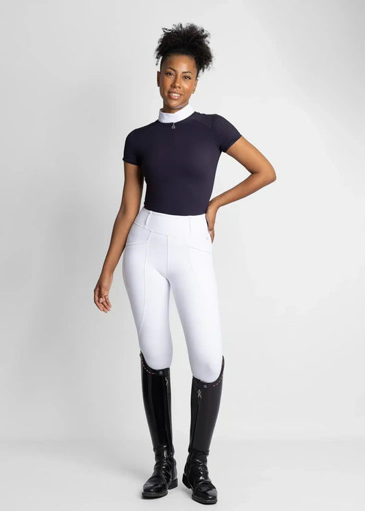 Maximilian Equestrian Air Short Sleeve Show Shirt Navy by Maximilian Equestrian at  Try a Bit