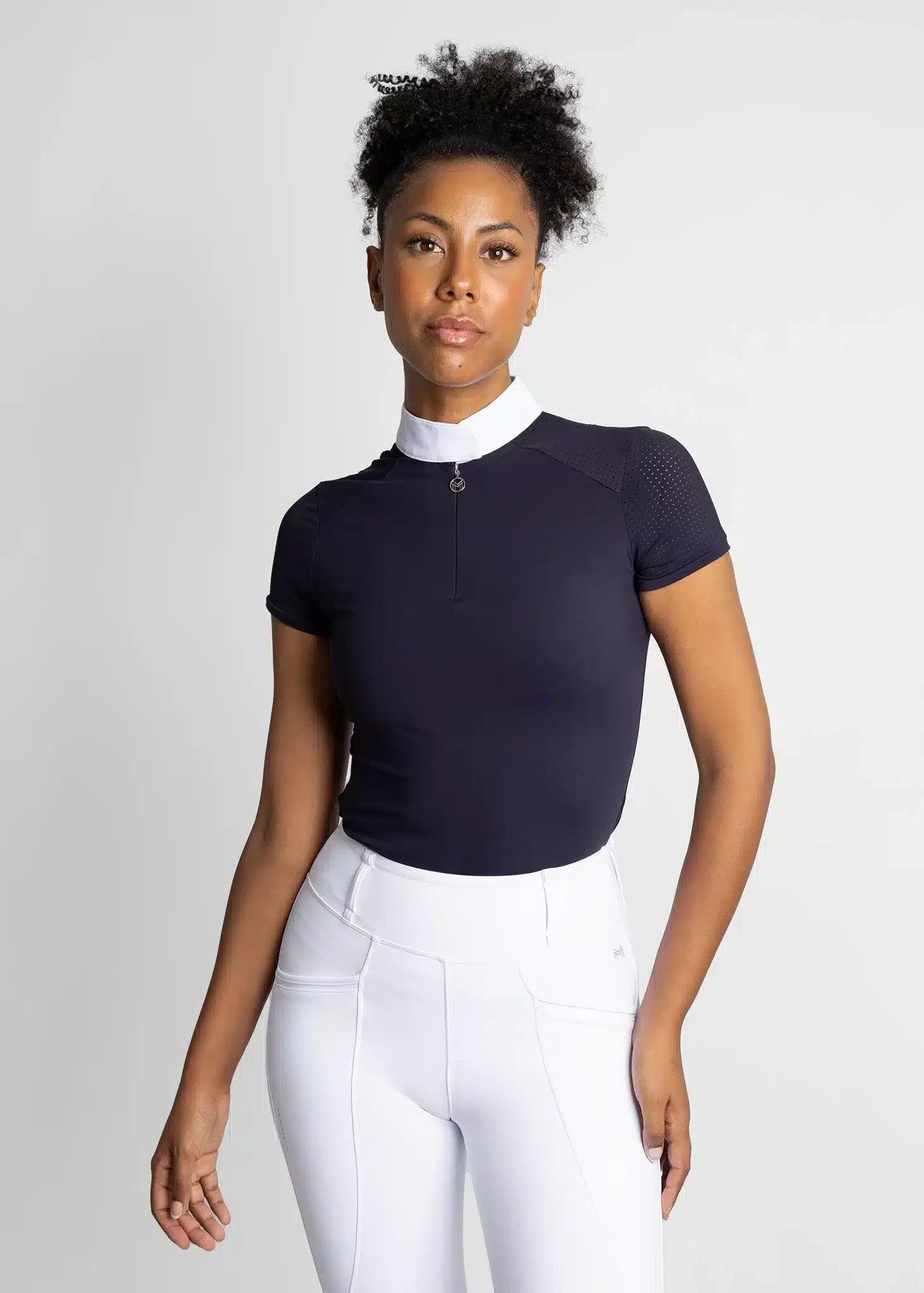 Maximilian Equestrian Air Short Sleeve Show Shirt Navy by Maximilian Equestrian at  Try a Bit