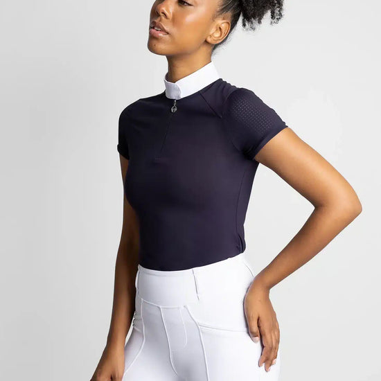 Maximilian Equestrian Air Short Sleeve Show Shirt Navy by Maximilian Equestrian at  Try a Bit