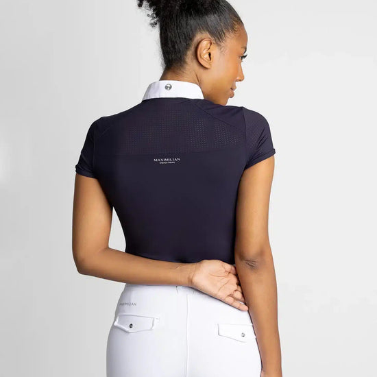 Maximilian Equestrian Air Short Sleeve Show Shirt Navy by Maximilian Equestrian at  Try a Bit