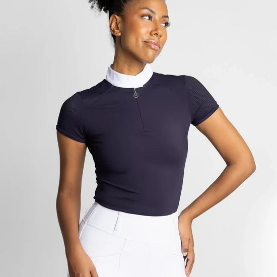 Maximilian Equestrian Air Short Sleeve Show Shirt Navy by Maximilian Equestrian at  Try a Bit