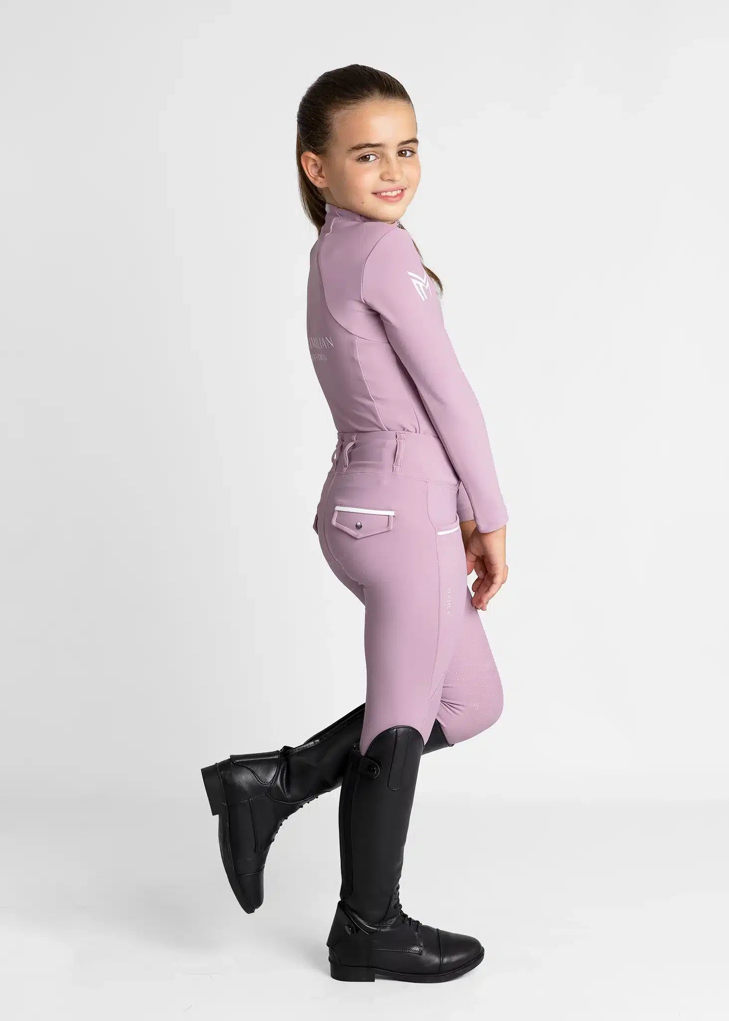 Maximilian Equestrian YR Pro Riding Leggings (Mauve) by Maximilian Equestrian at  Try a Bit
