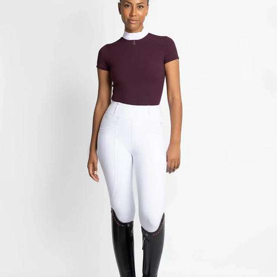 Maximilian Equestrian Air Short Sleeve Show Shirt Burgundy by Maximilian Equestrian at  Try a Bit