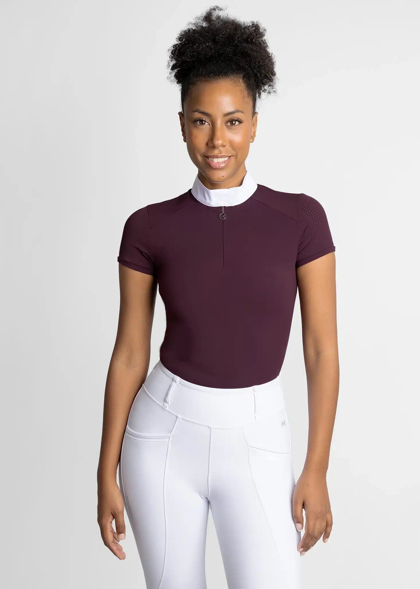 Maximilian Equestrian Air Short Sleeve Show Shirt Burgundy by Maximilian Equestrian at  Try a Bit