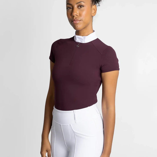 Maximilian Equestrian Air Short Sleeve Show Shirt Burgundy by Maximilian Equestrian at  Try a Bit