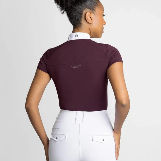 Maximilian Equestrian Air Short Sleeve Show Shirt Burgundy by Maximilian Equestrian at  Try a Bit