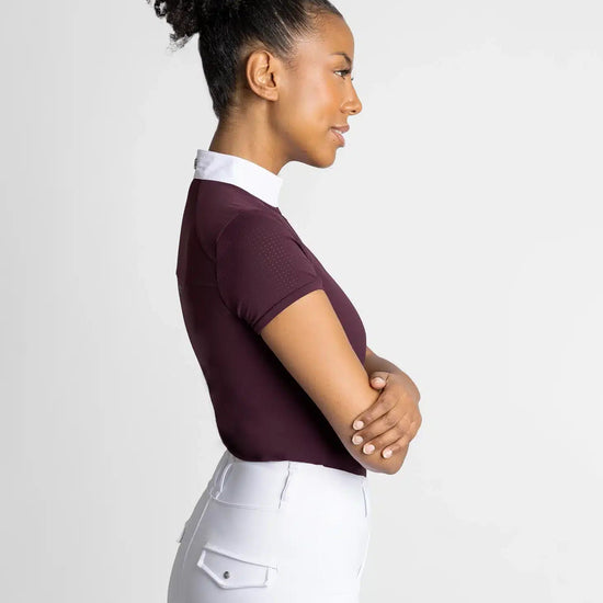 Maximilian Equestrian Air Short Sleeve Show Shirt Burgundy by Maximilian Equestrian at  Try a Bit