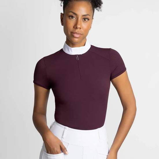 Maximilian Equestrian Air Short Sleeve Show Shirt Burgundy by Maximilian Equestrian at  Try a Bit