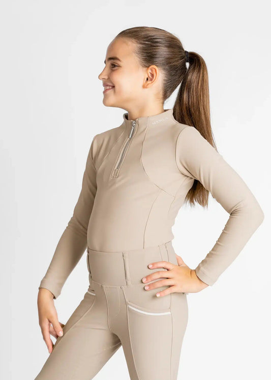 Maximilian Equestrian YR Long Sleeve Base Layer (Beige) by Maximilian Equestrian at  Try a Bit