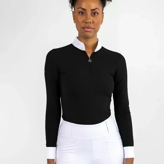 Maximilian Equestrian Air Long Sleeve Show Shirt Black by Maximilian Equestrian at  Try a Bit