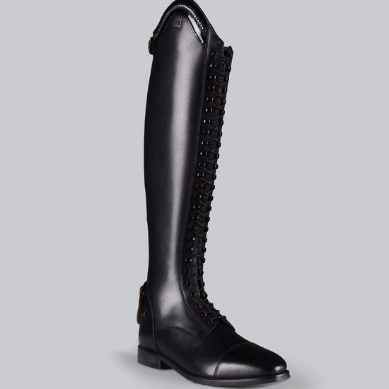 Astra Womens Lace Front Tall Leather Riding Boots Black by Premier Equine Int. Ltd. at  Try A Bit