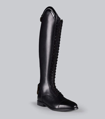 Astra Womens Lace Front Tall Leather Riding Boots Black by Premier Equine Int. Ltd. at  Try A Bit