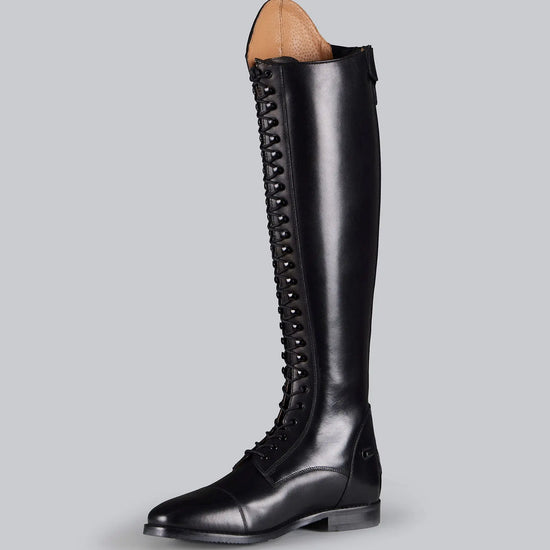Astra Womens Lace Front Tall Leather Riding Boots Black by Premier Equine Int. Ltd. at  Try A Bit