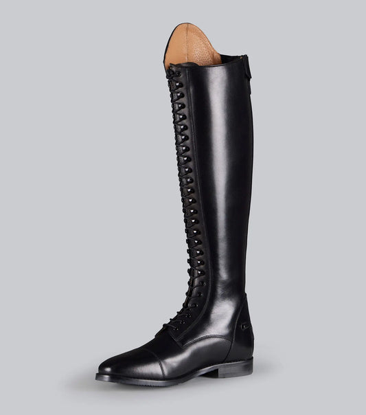 Astra Womens Lace Front Tall Leather Riding Boots Black by Premier Equine Int. Ltd. at  Try A Bit