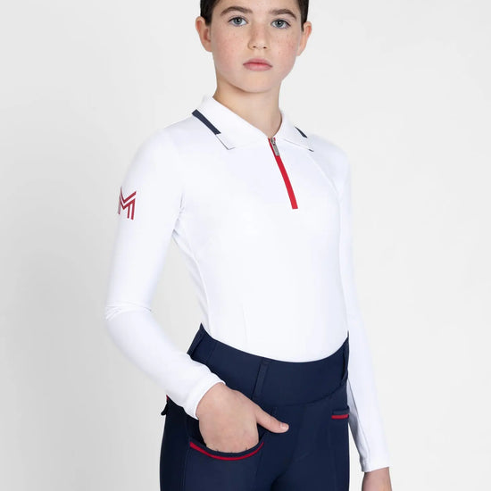 YR Concept Long Sleeve Polo Shirt (White) by Maximilian Equestrian at  Try A Bit