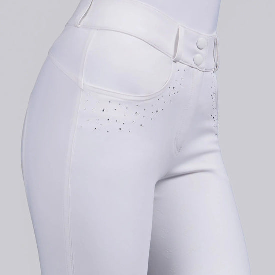 Cristalli Gel Full Seat Riding Breeches White by Premier Equine Int. Ltd. at  Try A Bit