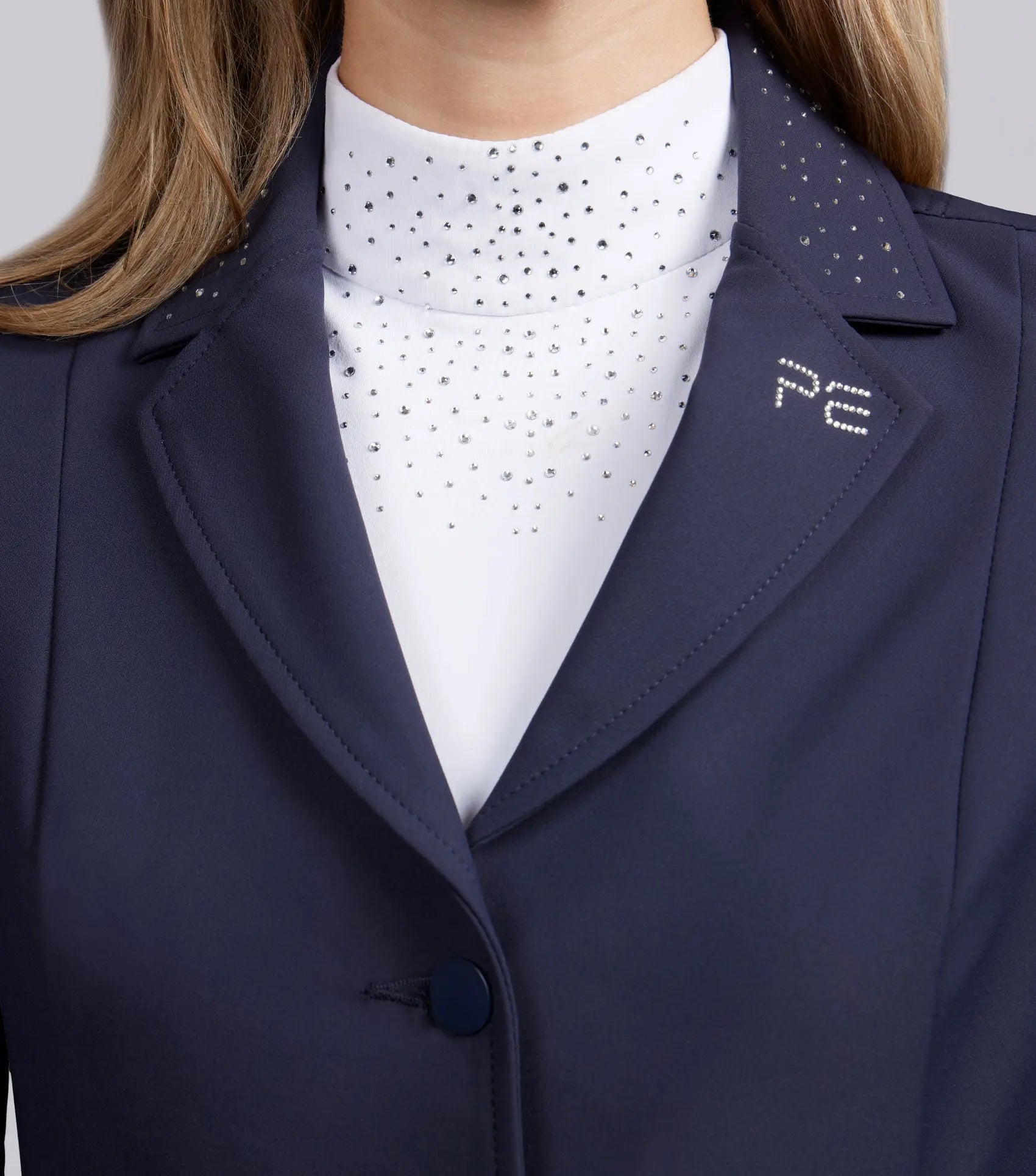 Crystello Womens Competition Jacket Navy by Premier Equine Int. Ltd. at  Try A Bit