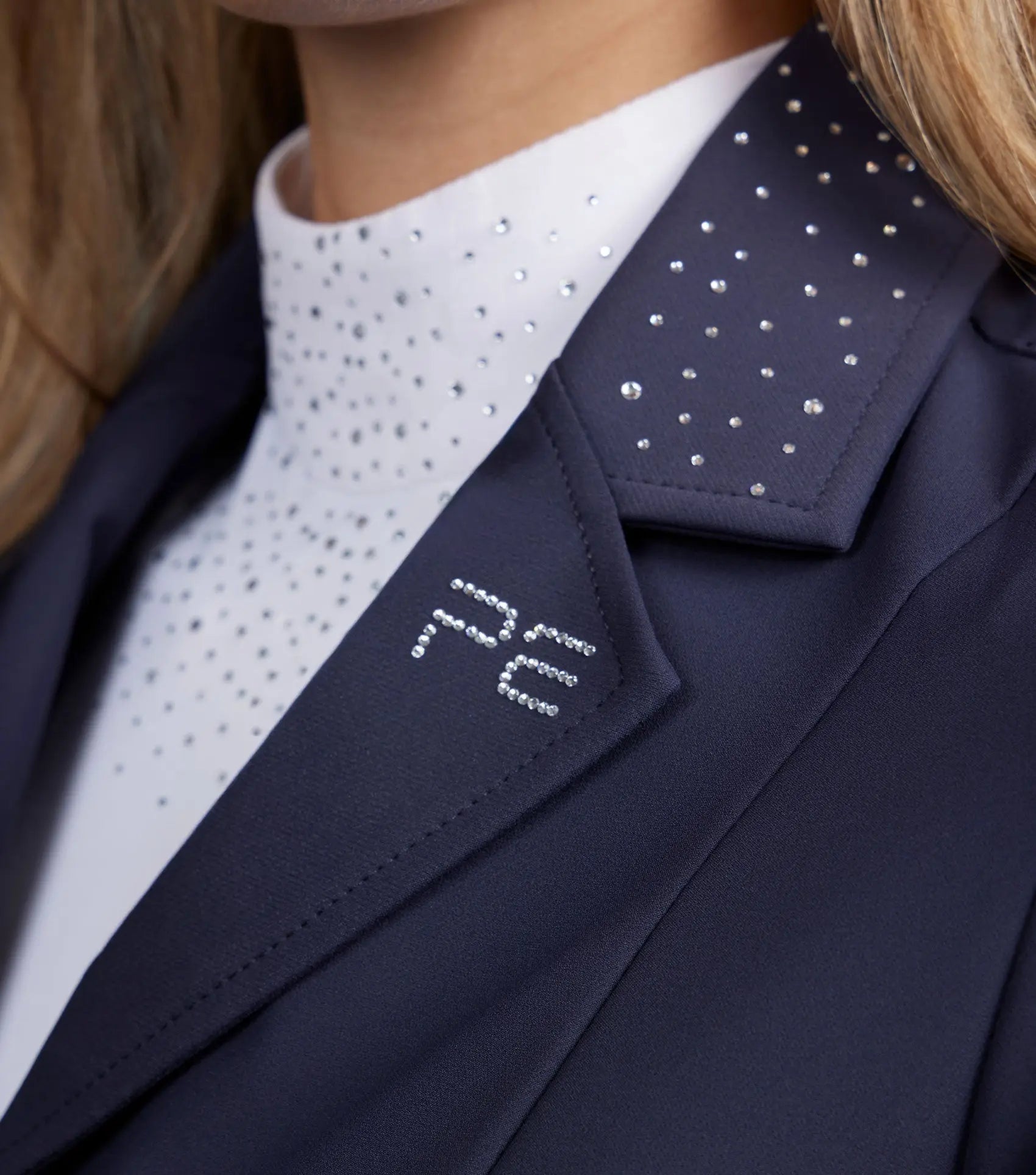 Crystello Womens Competition Jacket Navy by Premier Equine Int. Ltd. at  Try A Bit